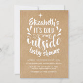 その冷たい外の赤ちゃんシャワー/散水クラフト素朴 招待状 (正面)