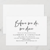 その前に、私たちは、のリハーサル・ディ結婚ナーで食事をします 招待状 (正面/裏面)
