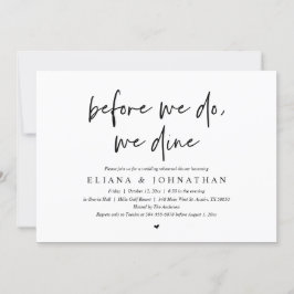 その前に、食事をします、 結婚式のリハーサルディナー 招待状