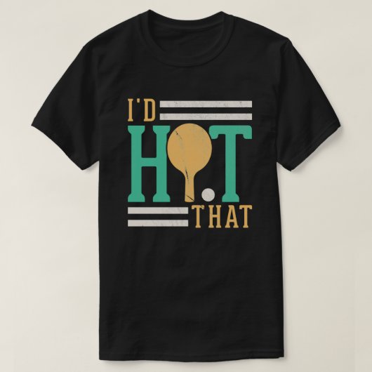 その卓球ピンポン選手にIdヒット Tシャツ (デザイン正面)