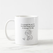 その厳しい生活 | コーヒやる気を起こさせるーのマグカップ コーヒーマグカップ (左)