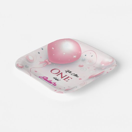 その可愛いクイーン恋しく思リトル・オネダーフル1歳 ペーパープレート (傾斜あり)