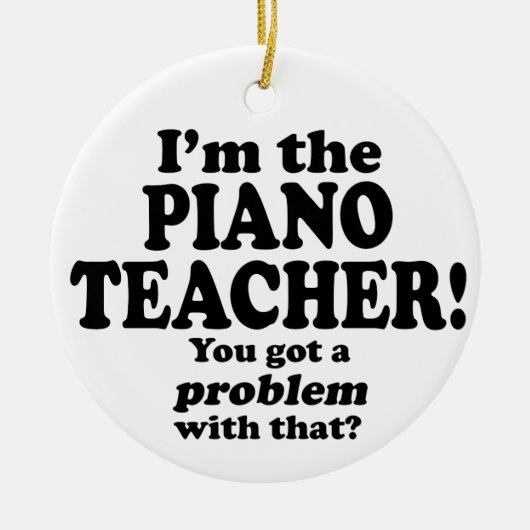 その問題 – ピアノ先生 セラミックオーナメント (正面)
