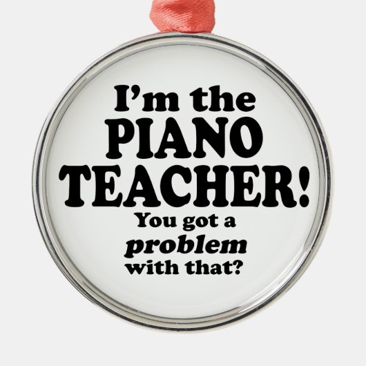 その問題 – ピアノ先生 メタルオーナメント (正面)