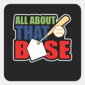 その基地の周りのかわいいママ野球ソフトボール スクエアシール (正面)