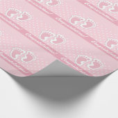 その女の子かわいいベビー足水玉模様オンパステルピンク ラッピングペーパー (角)