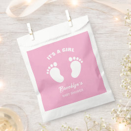 その女の子のおもしろいトレンディー赤ちゃんシャワーピンク白足 フェイバーバッグ