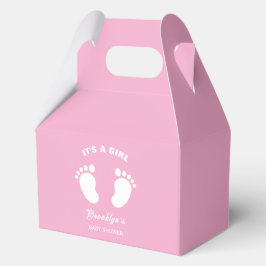 その女の子のおもしろいトレンディー赤ちゃんシャワーピンク白足 フェイバーボックス