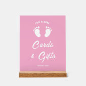 その女の子のおもしろいピンクの赤ちゃんシャワーカード&ギフトサイン アクリルサイン (正面)