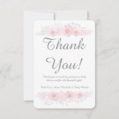その女の子のフローラシンプルの赤ん坊シャワー植物学 サンキューカード (正面)