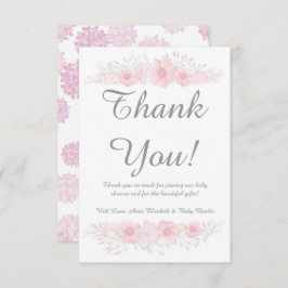 その女の子のフローラシンプルの赤ん坊シャワー植物学 サンキューカード