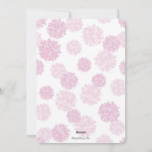 その女の子のフローラシンプルの赤ん坊シャワー植物学 シーズンカード (裏面)