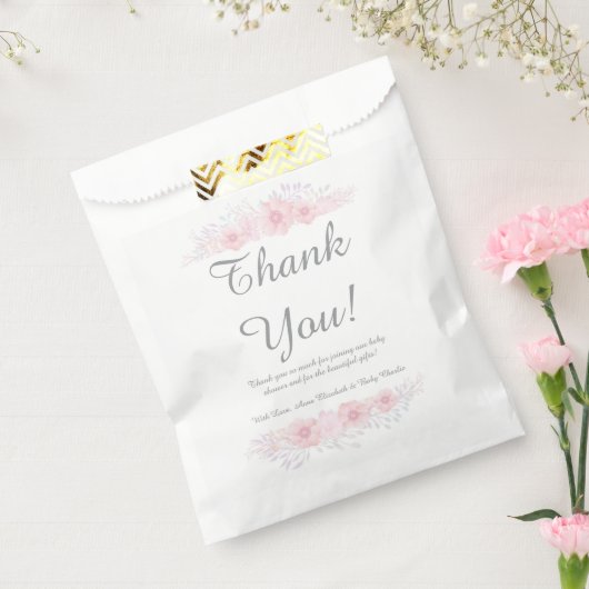 その女の子のフローラシンプルの赤ん坊シャワー植物学 フェイバーバッグ (封をした状態)