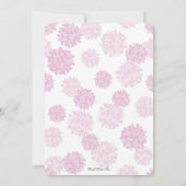 その女の子のフローラシンプルの赤ん坊シャワー植物学 招待状 (裏面)