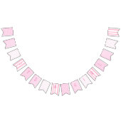 その女の子のベビーシャワーのピンクのストライプおよび点の旗 バンティングフラッグ (全)