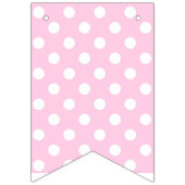 その女の子のベビーシャワーのピンクのストライプおよび点の旗 バンティングフラッグ (第1の旗)