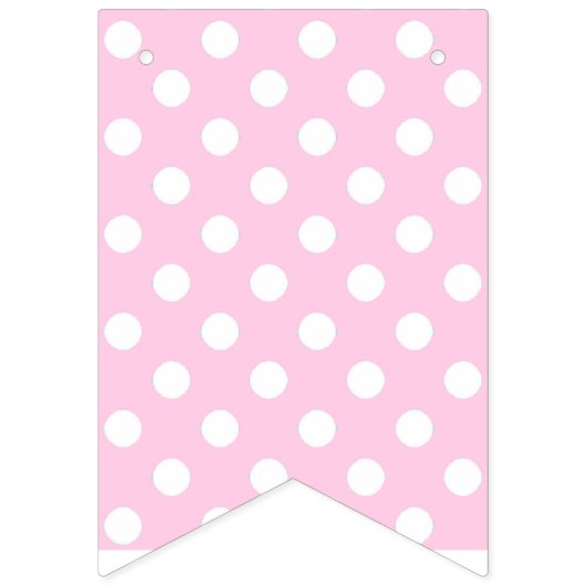 その女の子のベビーシャワーのピンクのストライプおよび点の旗 バンティングフラッグ (第1の旗)