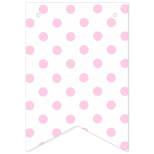 その女の子のベビーシャワーのピンクのストライプおよび点の旗 バンティングフラッグ (第3の旗)