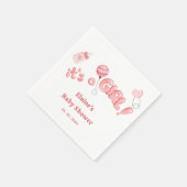 その女の子のベビー事物ピンクの女の子の赤ちゃんシャワー スタンダードカクテルナプキン (角)