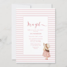 その女の子の水色ピンクのライン赤ちゃんシャワー