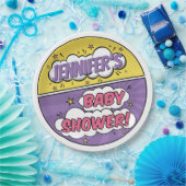 その女の子の漫画本スーパーヒーロー赤ちゃんシャワー ペーパープレート (パーティー)