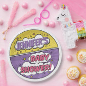 その女の子の漫画本スーパーヒーロー赤ちゃんシャワー ペーパープレート (パーティー)