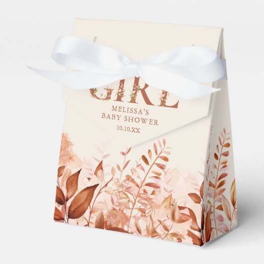 その女の子の素朴フローラ秋赤ちゃんシャワー フェイバーボックス (正面サイド)