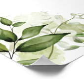 その女の子の緑のピンクの赤ちゃんシャワーのサイン ポスター (角)