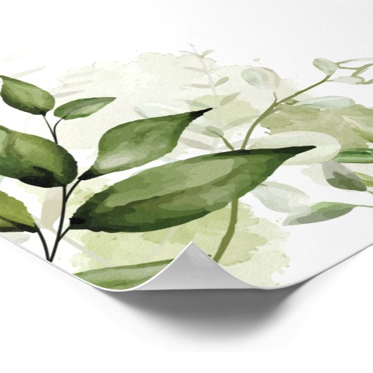 その女の子の緑のピンクの赤ちゃんシャワーのサイン ポスター (角)