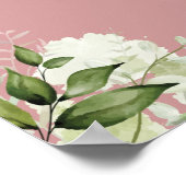 その女の子の緑の埃っぽいバラの赤ちゃんシャワーのサイン ポスター (角)