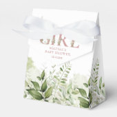 その女の子の緑の埃っぽいバラの赤ちゃんシャワー フェイバーボックス (正面サイド)