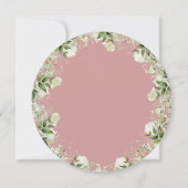 その女の子の緑の埃っぽいバラ手紙の赤ちゃんシャワー 招待状 (裏面)