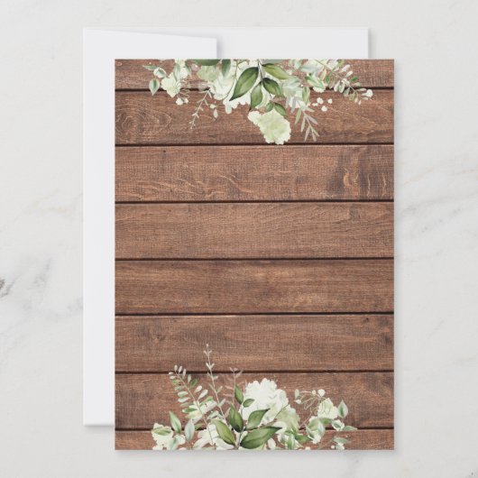 その女の子の緑の手紙の木素朴の赤ちゃんシャワー 招待状 (裏面)