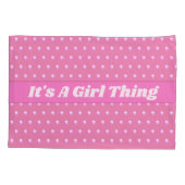 その女の子はピンクの明るい水玉模様 ガーリー 枕カバー (裏面-左)