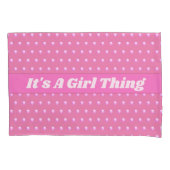 その女の子はピンクの明るい水玉模様 ガーリー 枕カバー (正面左)