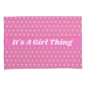 その女の子はピンクの明るい水玉模様 ガーリー 枕カバー (正面右)