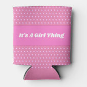 その女の子はピンクの明るい水玉模様 ガーリー 缶クーラー (正面)