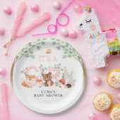 その女の子ウッドランドベビーシャワー紙プレート ペーパープレート (パーティー)