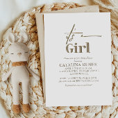 その女の子シックな金ゴールドミニマリスト赤ちゃんシャワー 招待状