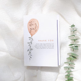 その女の子バルーン緑の赤ちゃんシャワーありがとう サンキューカード