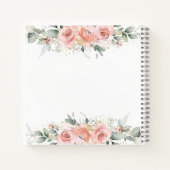 その女の子ピンクのフローラの赤ちゃんシャワーのゲストブック ノートブック (裏面)