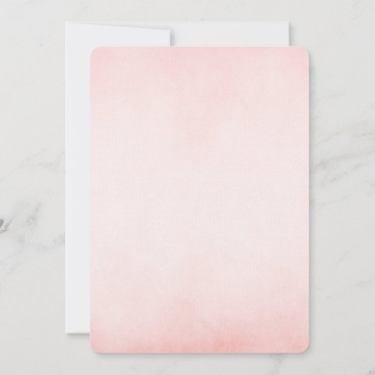 その女の子ピンクのフローラ象の赤ちゃんシャワー 招待状 (裏面)