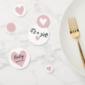 その女の子ピンクのモダンハート赤ちゃんシャワー コンフェッティ (グループ)