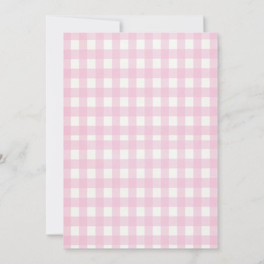 その女の子ピンクの弓カボチャ赤ちゃんシャワーアーチ 招待状 (裏面)