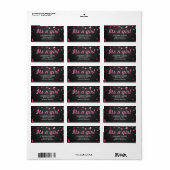 その女の子ピンクの紙吹雪チョーク素朴ボード ラベル (フルシート)