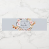 その女の子フローラほこりっぽい青い蝶の赤ちゃんシャワー ペットボトルラベル (シングルラベル)