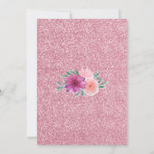 その女の子フローラバラ金ゴールドグリッターベビーシャワー 招待状 (裏面)