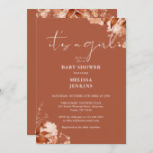 その女の子フローラ秋秋ベビーシャワー 招待状 (正面/裏面)