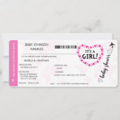 その女の子ベビーガールシャワー招待状 招待状 (正面)