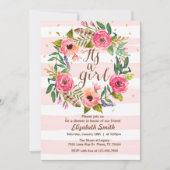 その女の子ベビーシャワー招待状 招待状 (正面)